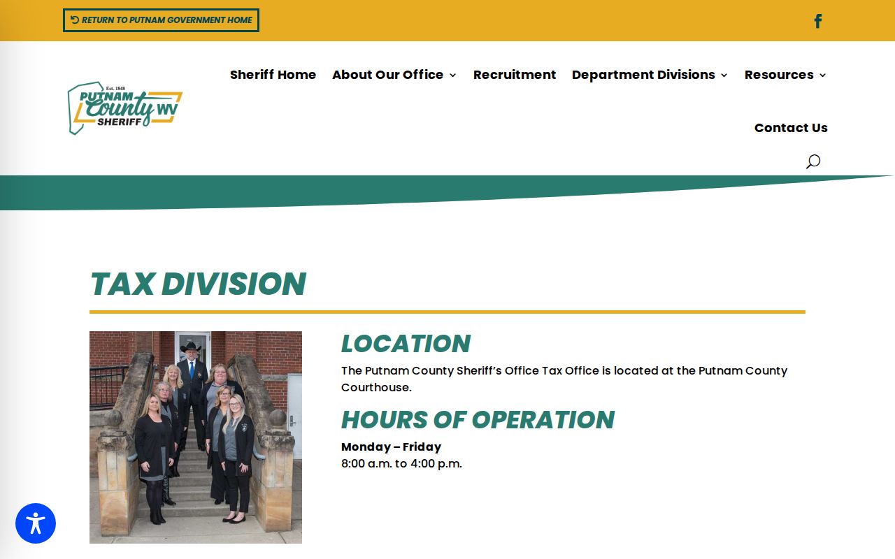 Putnam County property tax records page with July assessment and bill cycle
